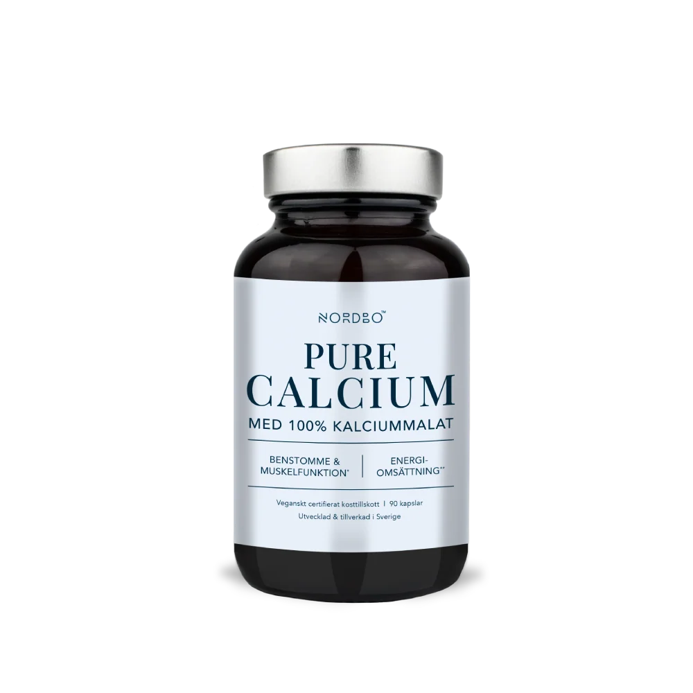 NORDBO Pure Calcium grynas kalcis (kalcio malatas) kaulams, 90 kaps.