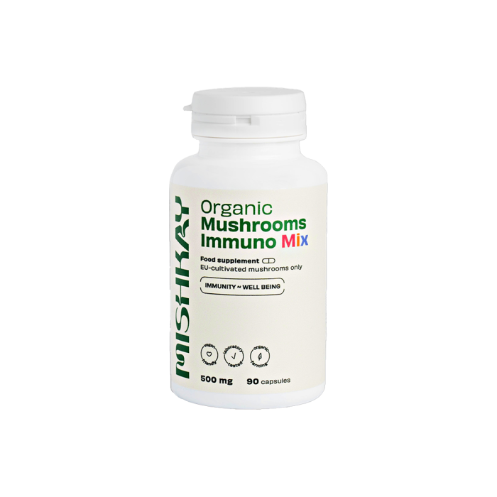 PJAUNU GRYBĄ, EKO grybų kapsulės (ausiagrybis, immuno mix) 90 vnt, 500 mg