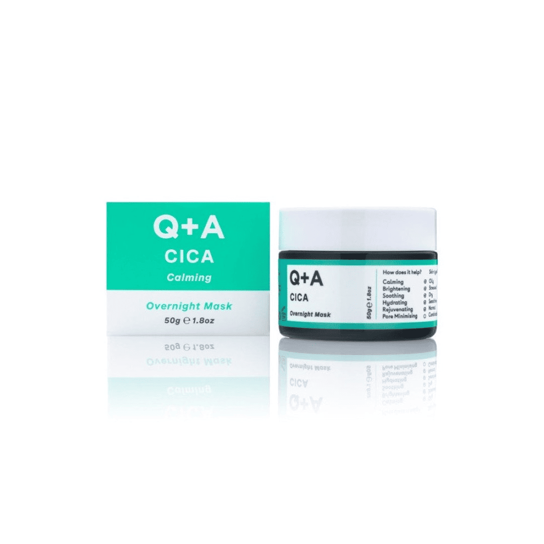 Q+A, Cica Calming Overnight Mask Raminamoji naktinė veido kaukė, 50g
