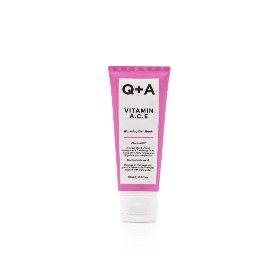 Q+A, Vitamin A.C.E Warming Gel Mask Gelinė gaivinamoji veido kaukė, 75ml