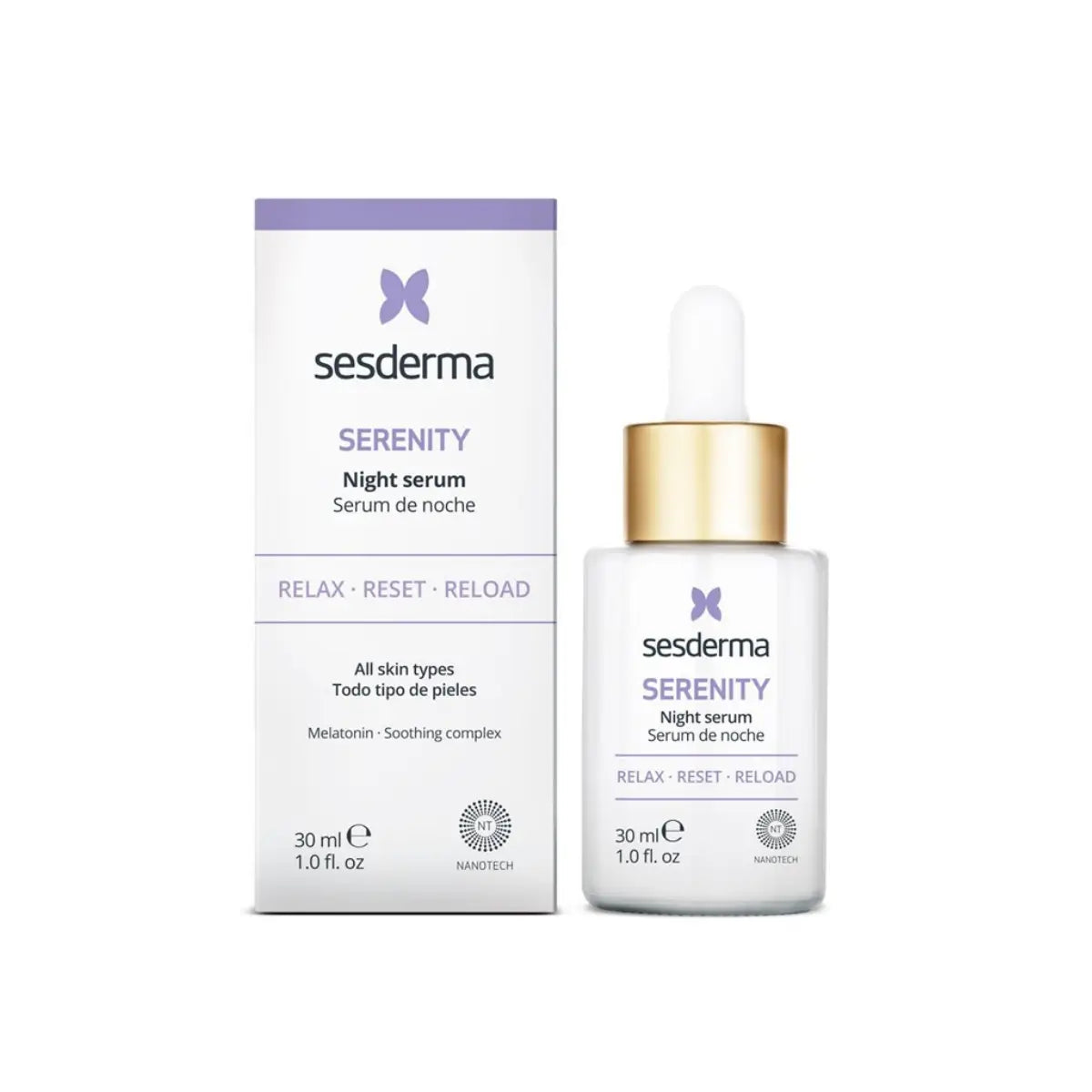 SESDERMA, serenity naktinis liposominis serumas su melatoninu, 30 ml
