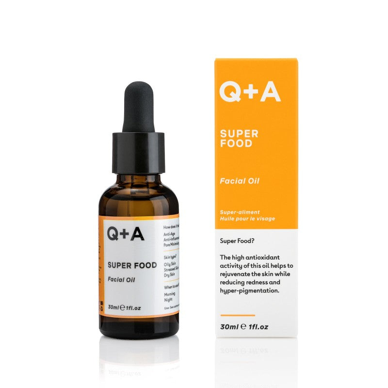 Q+A, Super Food Facial Oil Veido aliejus, 30ml