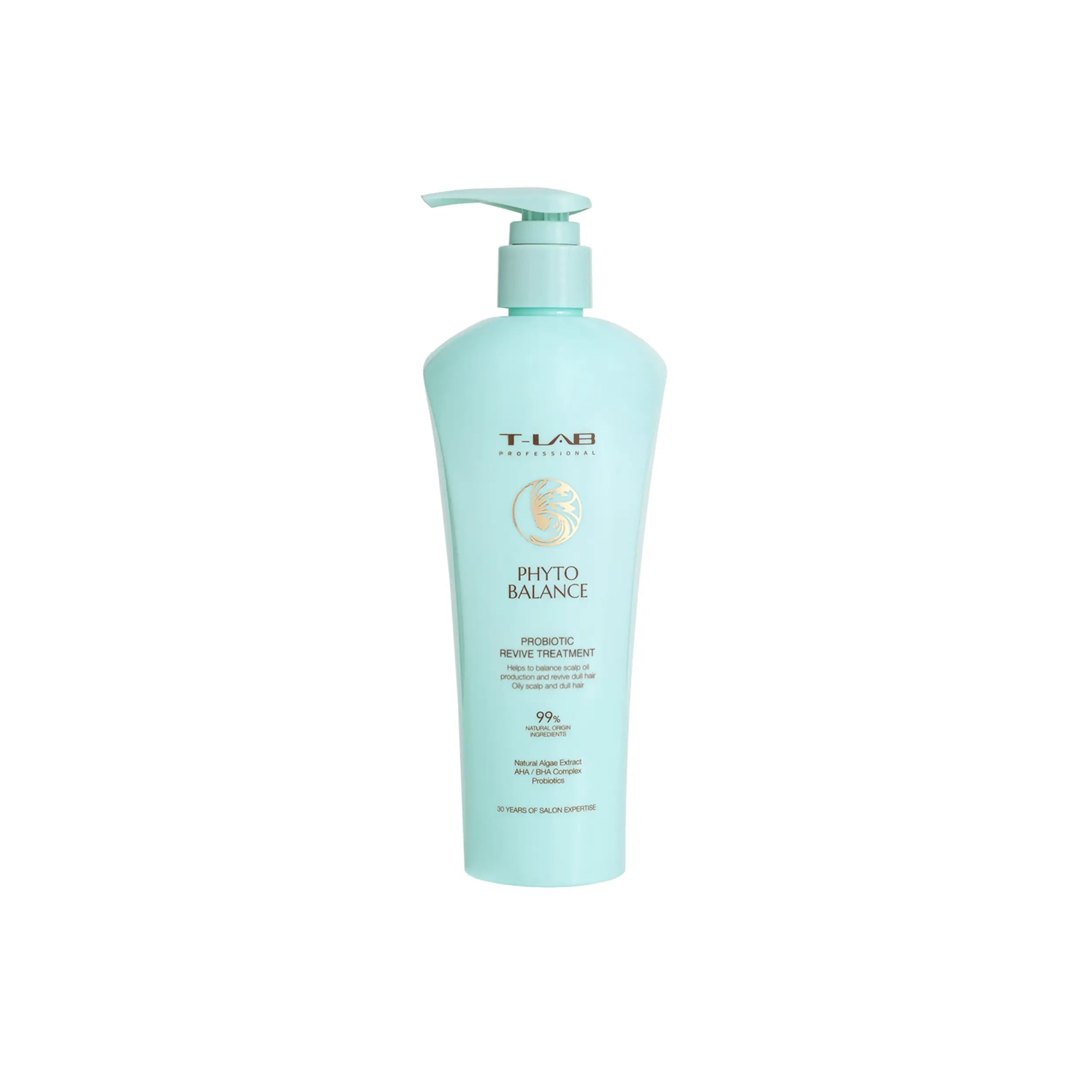 T-LAB Professional Phyto Balance Probiotic Revive Treatment Kondicionierius - kaukė su probiotikais 300ml