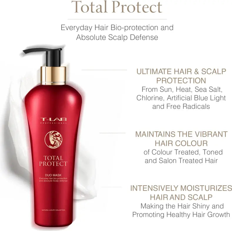T-LAB Professional Total Protect Duo Mask Dažytų ar chemiškai apdorotų plaukų kaukė 300ml