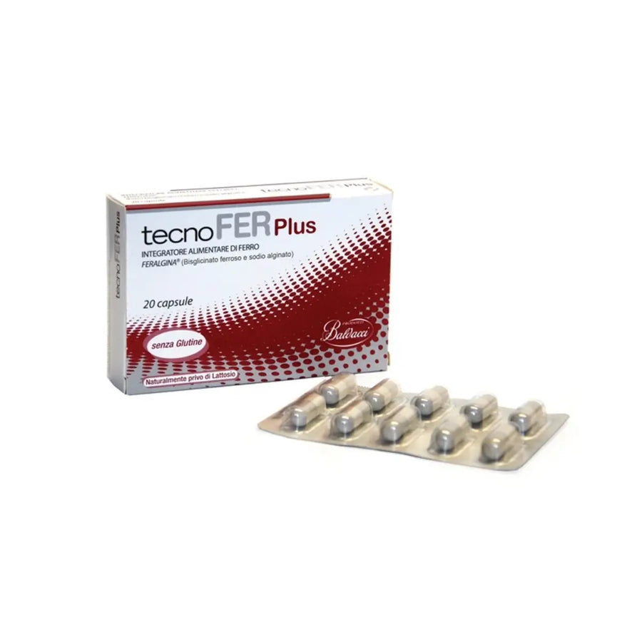 TECNOFER PLUS, 30 mg, be glitimo ir laktozės, 20 kapsulių