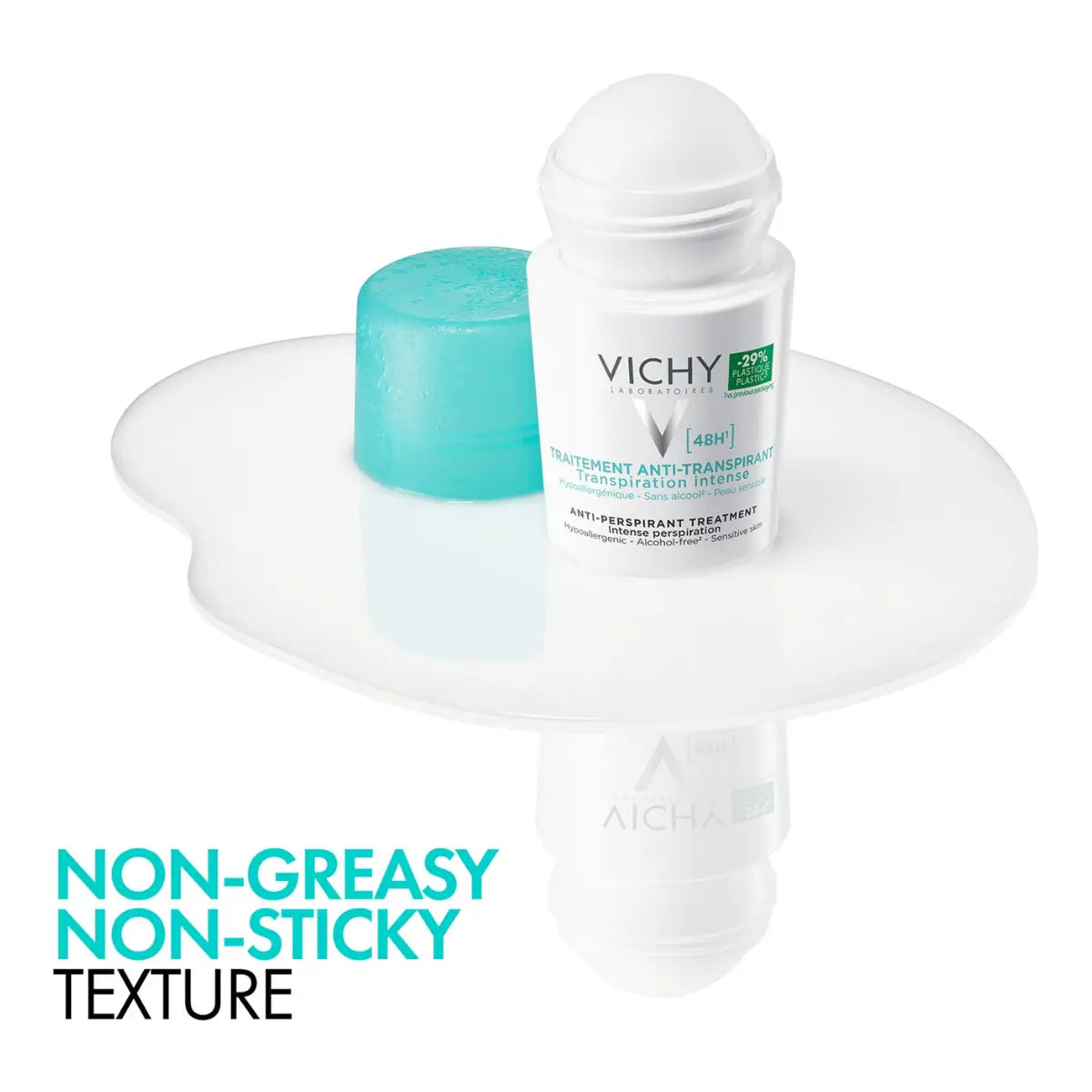 VICHY rutulinis dezodorantas antiperspirantas 48H, nepaliekantis žymių, 50 ml