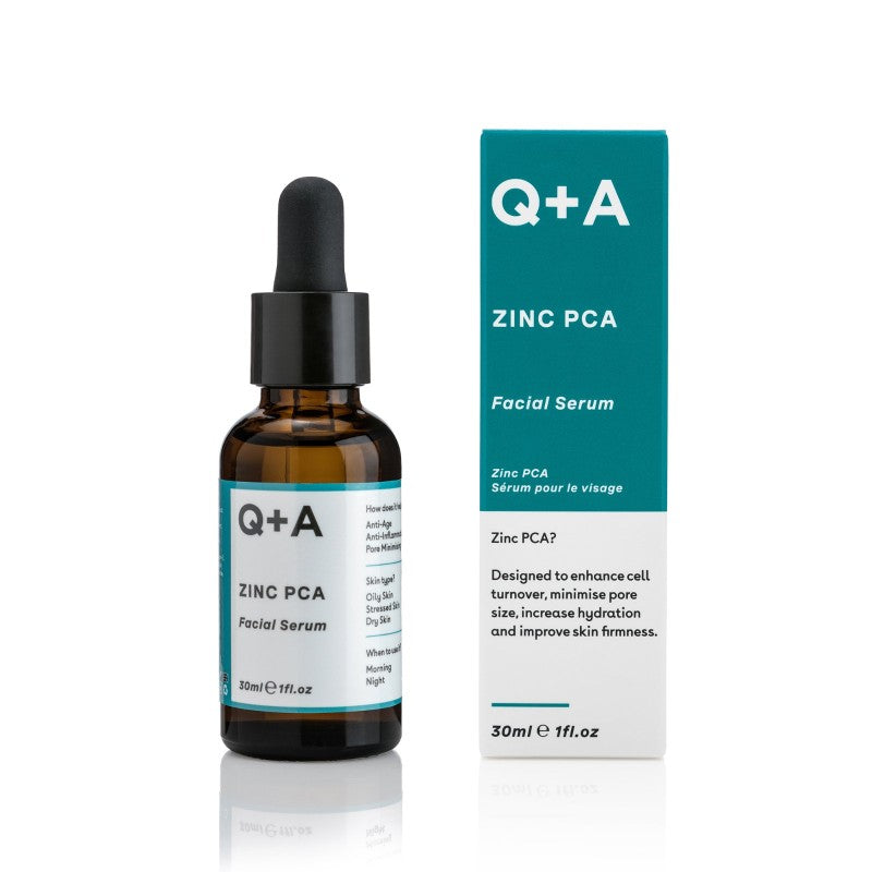 Q+A, Zinc PCA Facial Serum Veido serumas, 30ml
