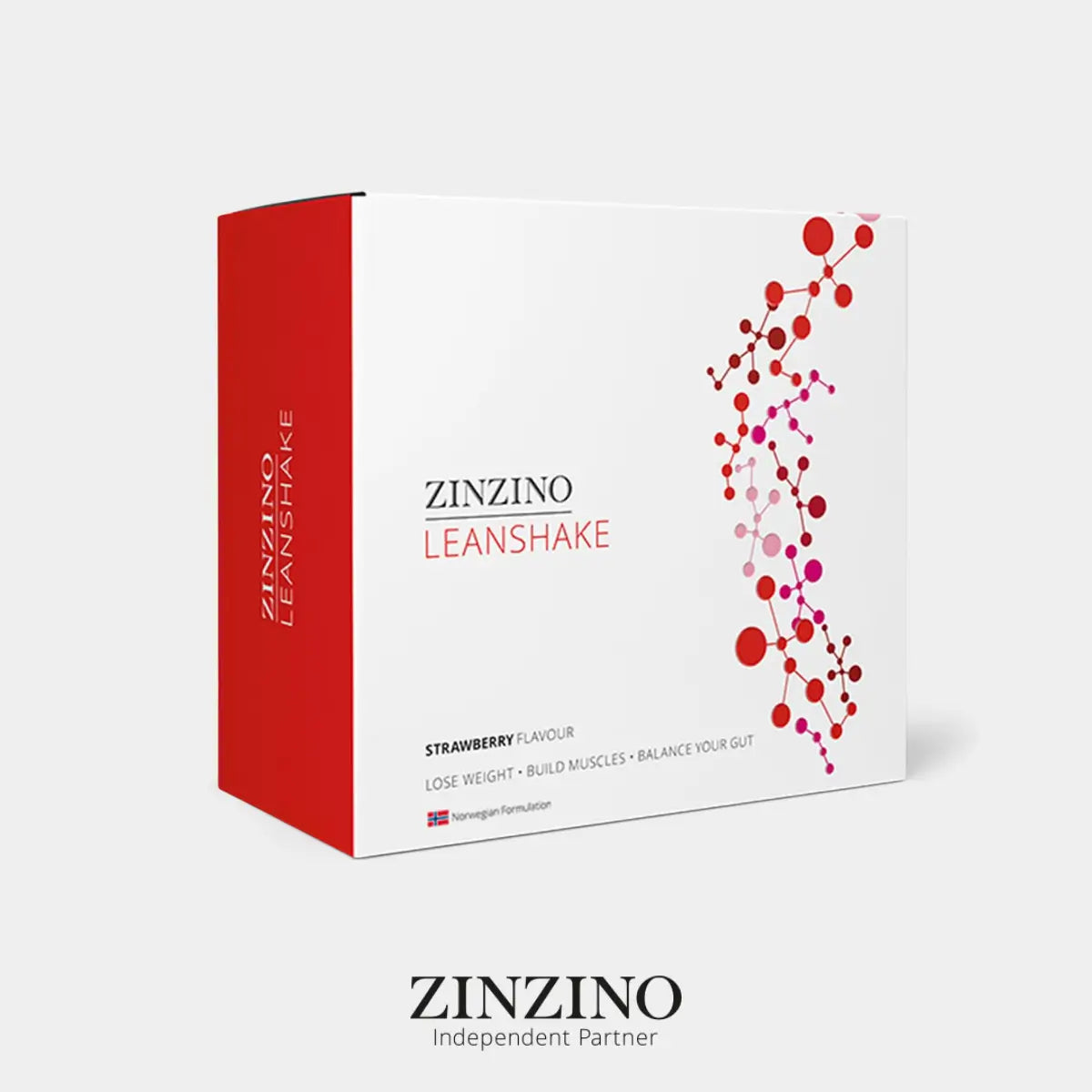 Zinzino, LeanShake kokteilis, braškių skonio 16x30g