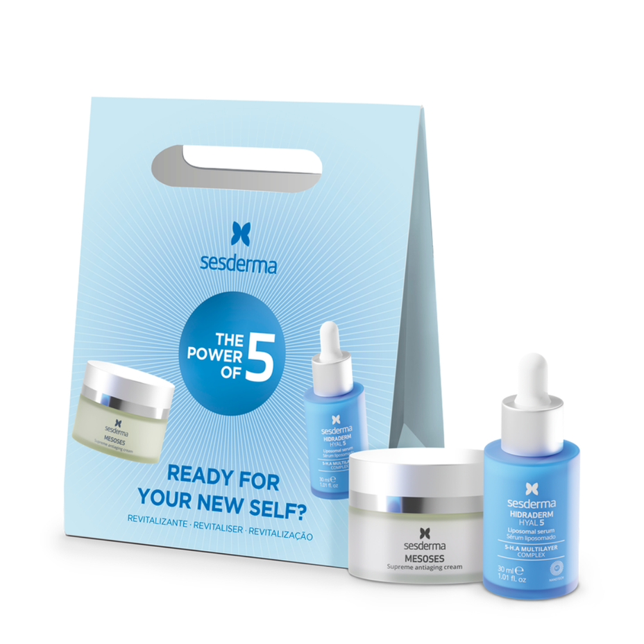 SESDERMA PROMO REVITALIZING rinkinys(MESOSES SUPREME anti-aging veido kremas, 50 ml +  HIDRADERM HYAL 5 liposominis veido serumas, 30 ml)