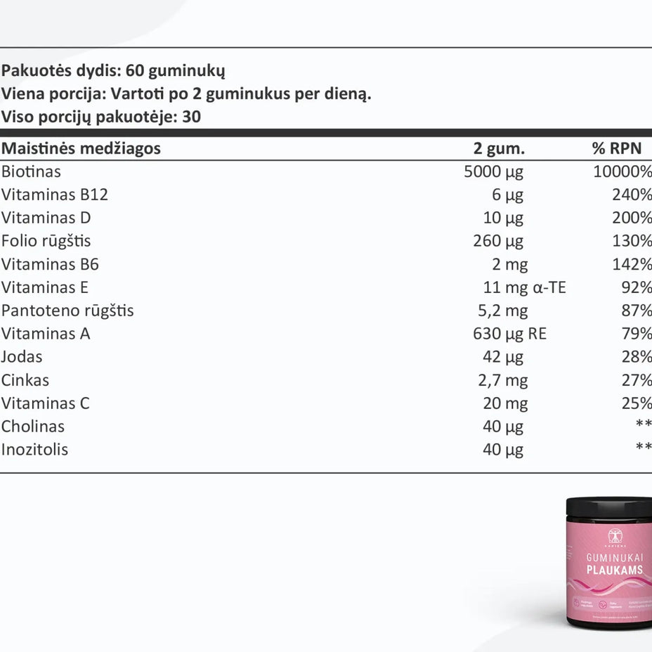 SAPIENS, Vitaminų rinkinys GROŽIUI, 1 vnt