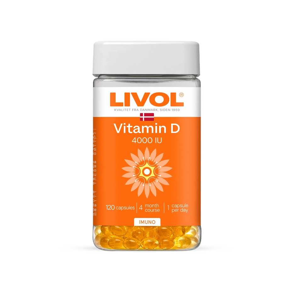 LIVOL EXTRA  vitaminas D 4000 TV, 120 kapsulių