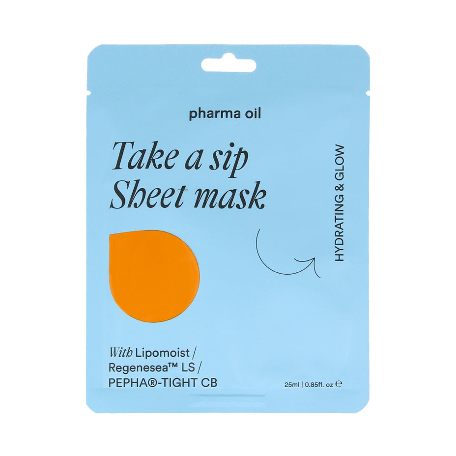 PHARMA OIL, lakštinė veido kaukė Take a sip 25ml, 1 vnt.