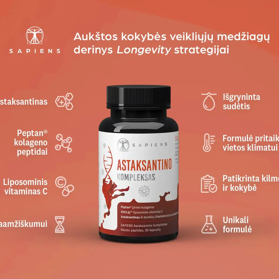 SAPIENS, Astaksantino kompleksas, 30 kapsulių