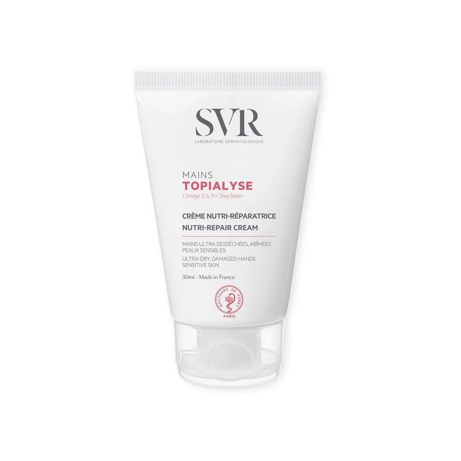 SVR rankų kremas itin sausai, šerpetojančiai odai TOPIALYSE MAINS+, 50 ml