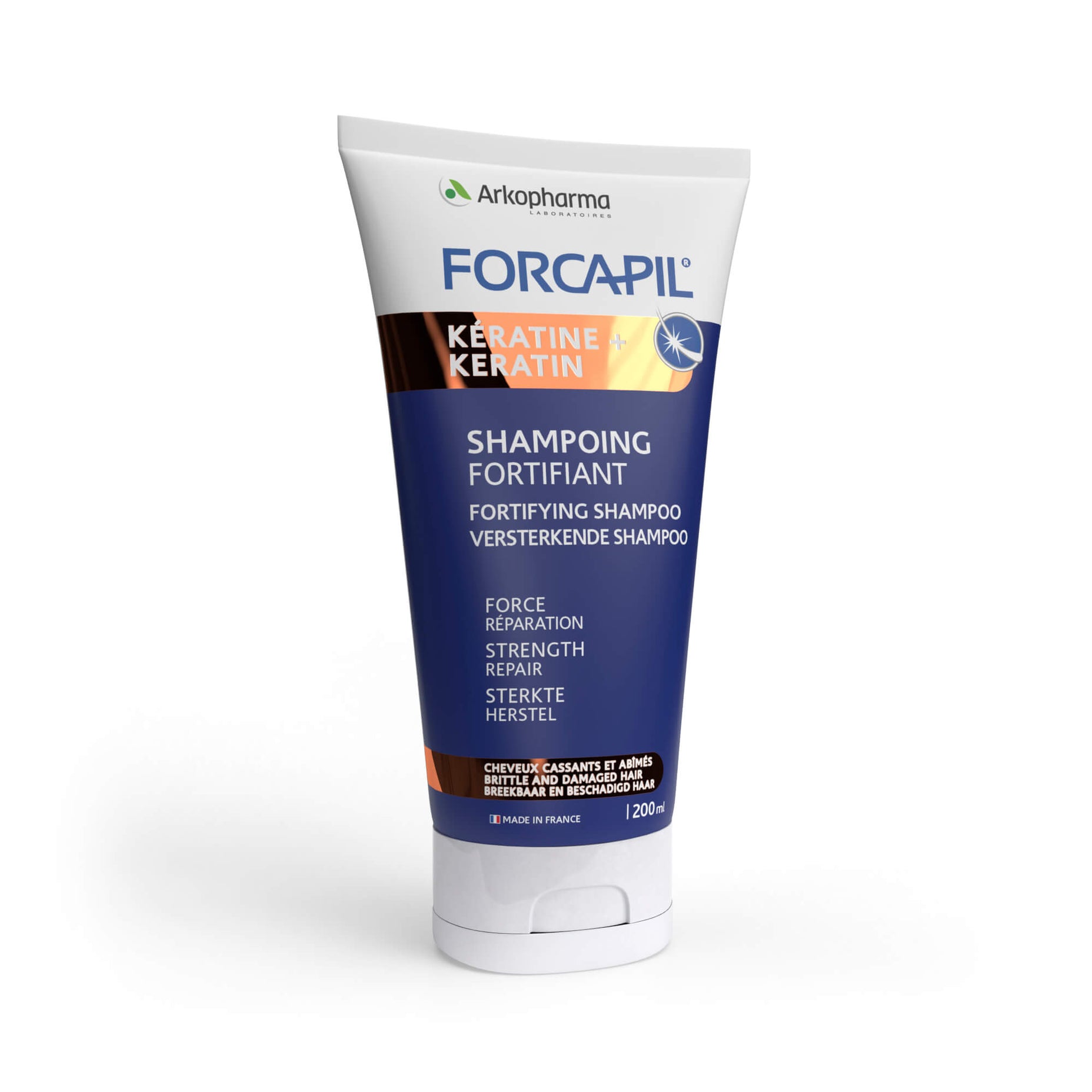 FORCAPIL® KERATIN+ FORTIFYING SHAMPOO šampūnas su keratinu silpniems ir pažeistiems plaukams, 200ml