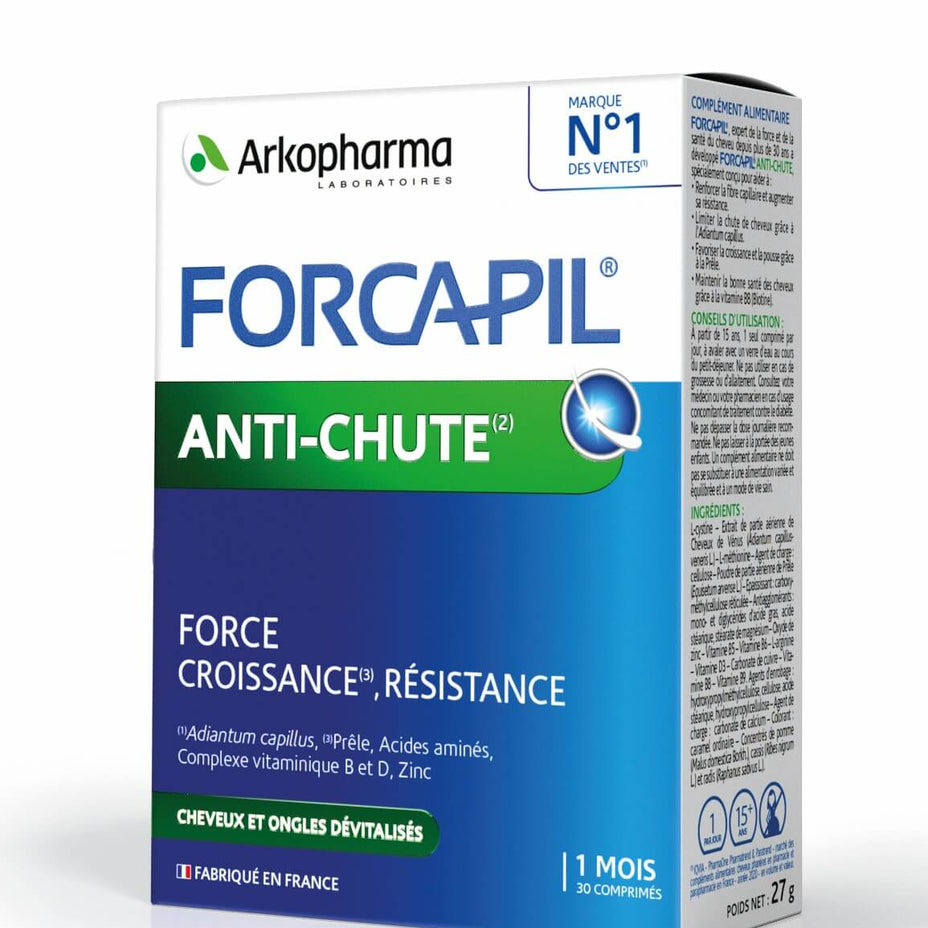 FORCAPIL® ANTI-CHUTE, maisto papildas nuo plaukų slinkimo, 30 tablečių