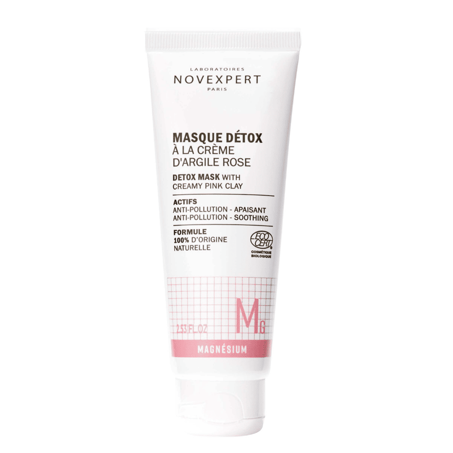 NOVEXPERT valomoji veido kaukė Detox su rožiniu moliu ir magniu, 75 ml