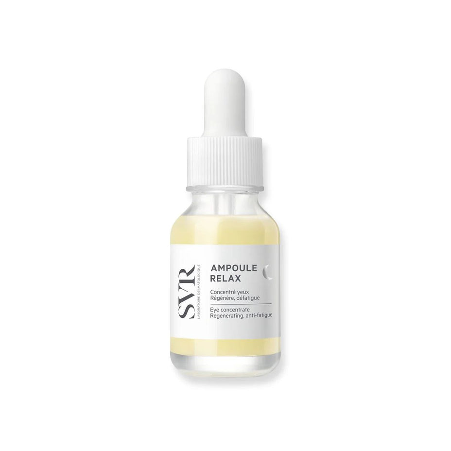 SVR naktinis paakių serumas jautriai, pavargusiai akių srities odai AMPOULE RELAX, 15 ml