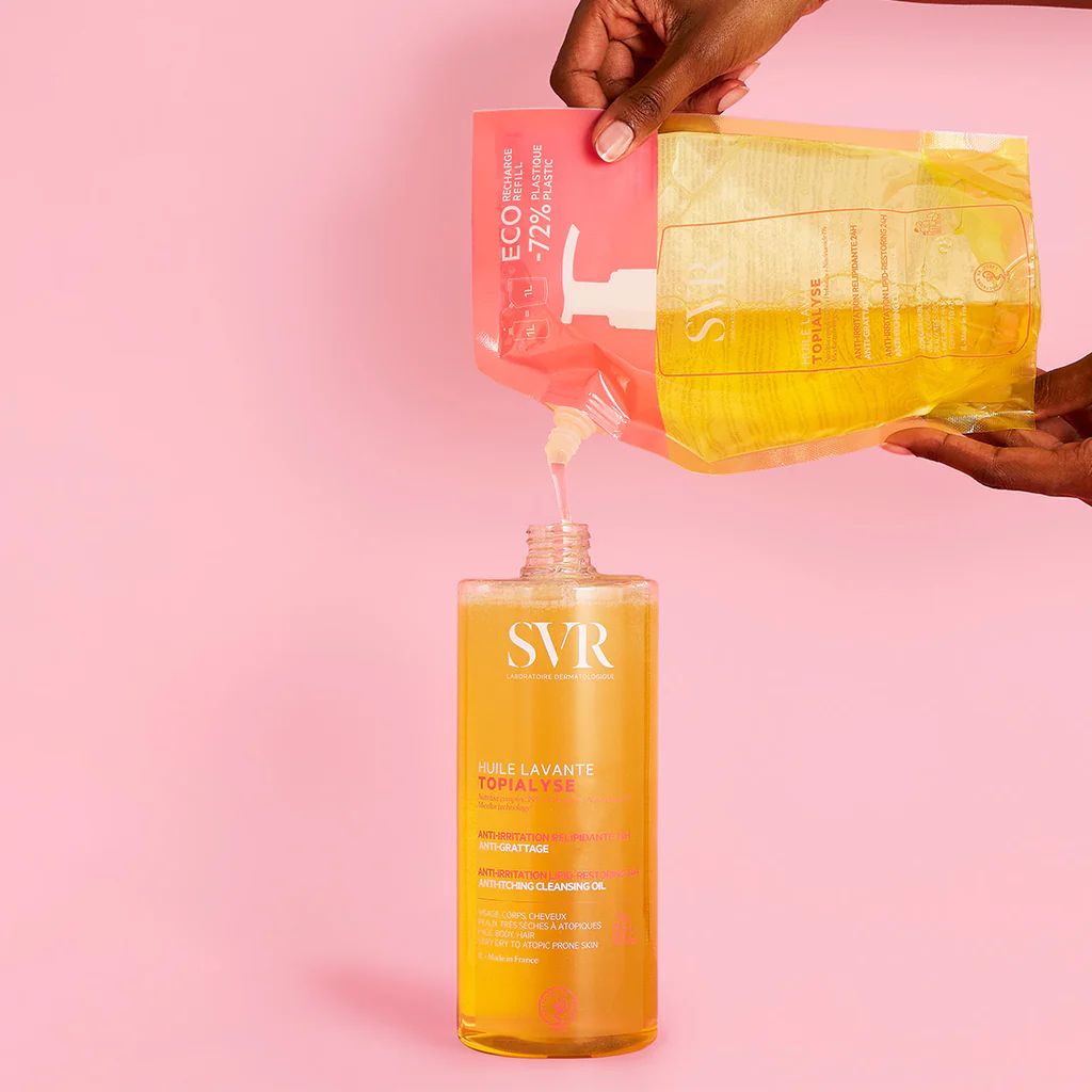 SVR aliejinis kūno prausiklis atopiškai odai TOPIALYSE HUILE LAVANTE RECHARGE