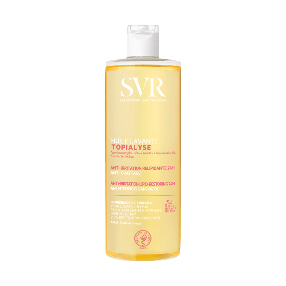 SVR aliejinis kūno prausiklis atopiškai odai TOPIALYSE HUILE LAVANTE, 400 ml