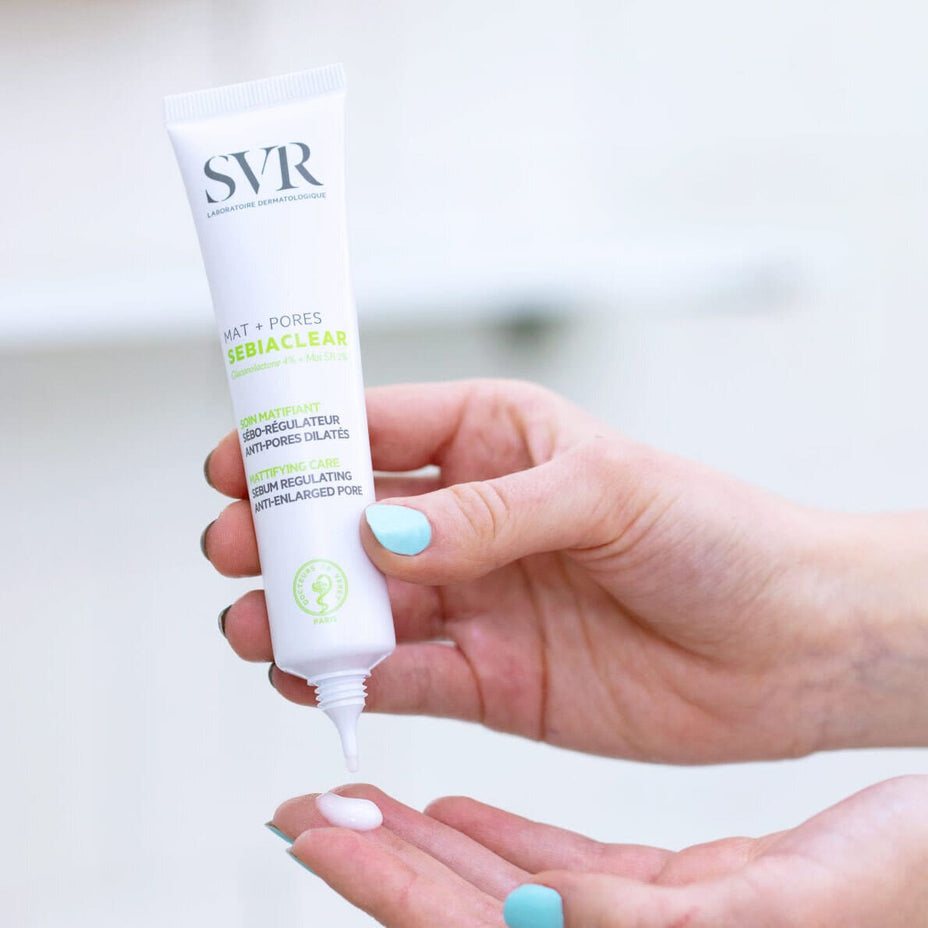 SVR veido kremas itin riebiai, į aknę linkusiai odai SEBIACLEAR MAT+PORES, 40 ml