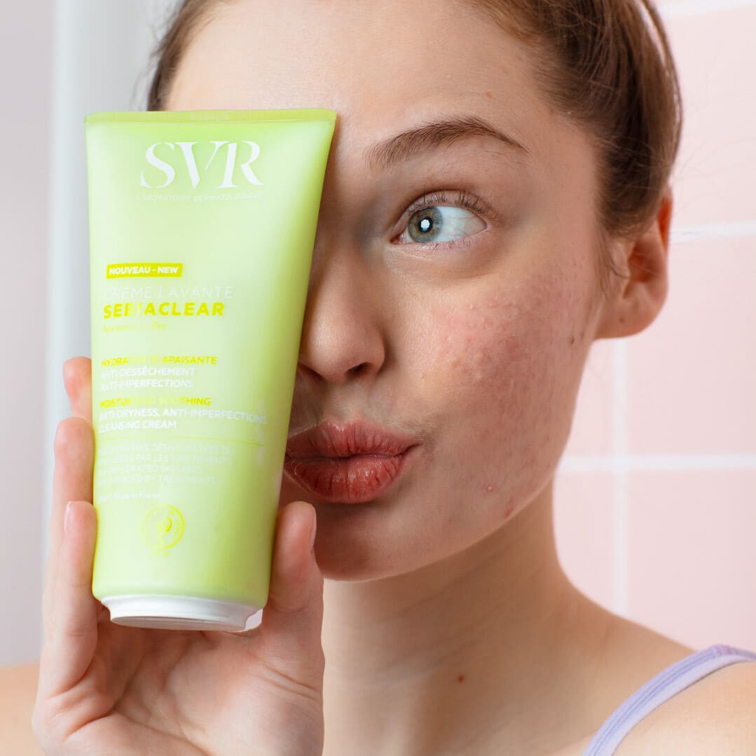 SVR veido prausiklis itin jautriai, nuo aknės gydomai odai SEBIACLEAR CREME LAVANTE, 200 ml