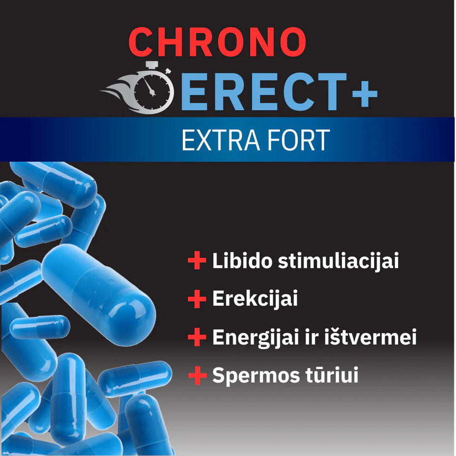 3C PHARMA CHRONO ERECT FORT potencijai 4 kapsulės
