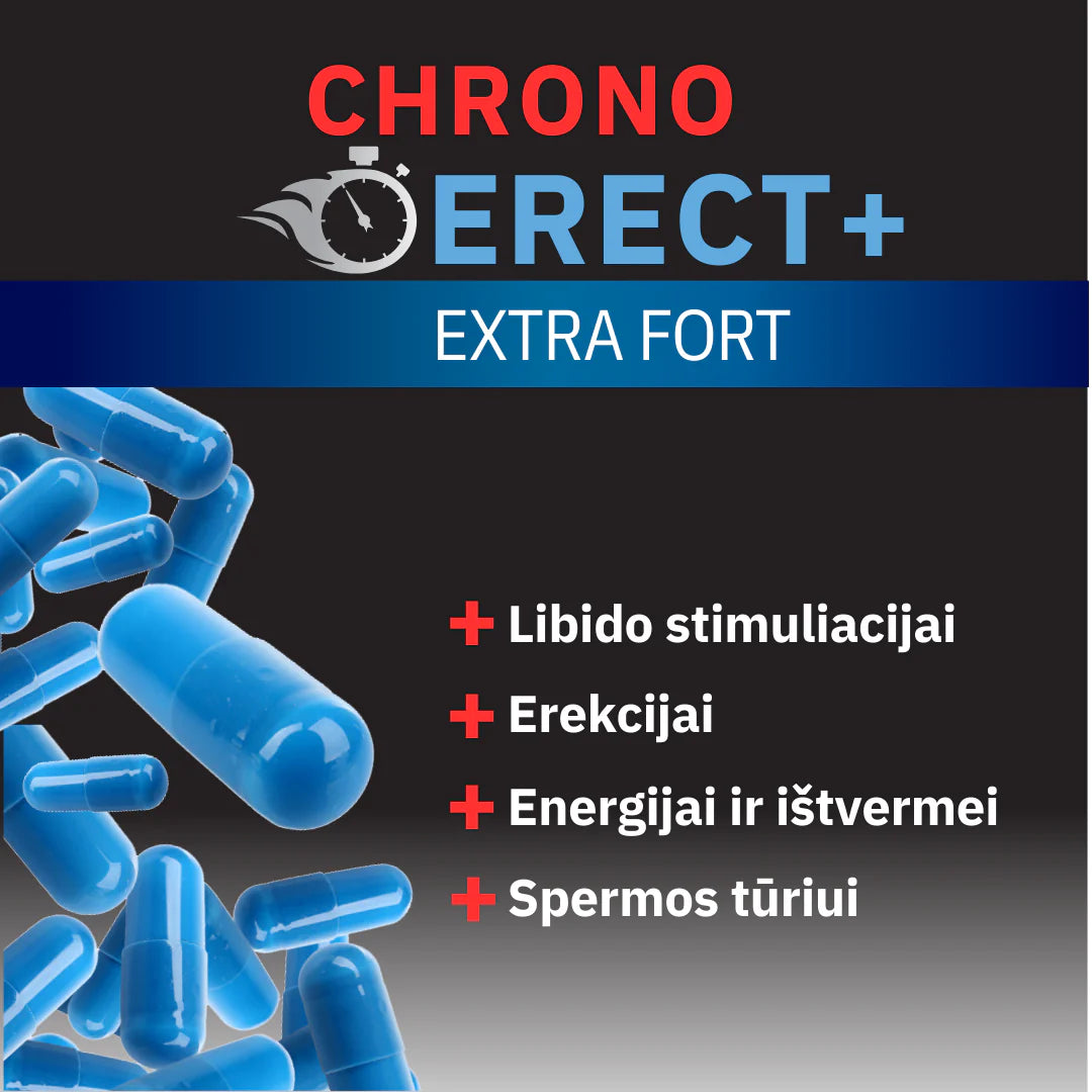 3C PHARMA CHRONO ERECT FORT potencijai 4 kapsulės
