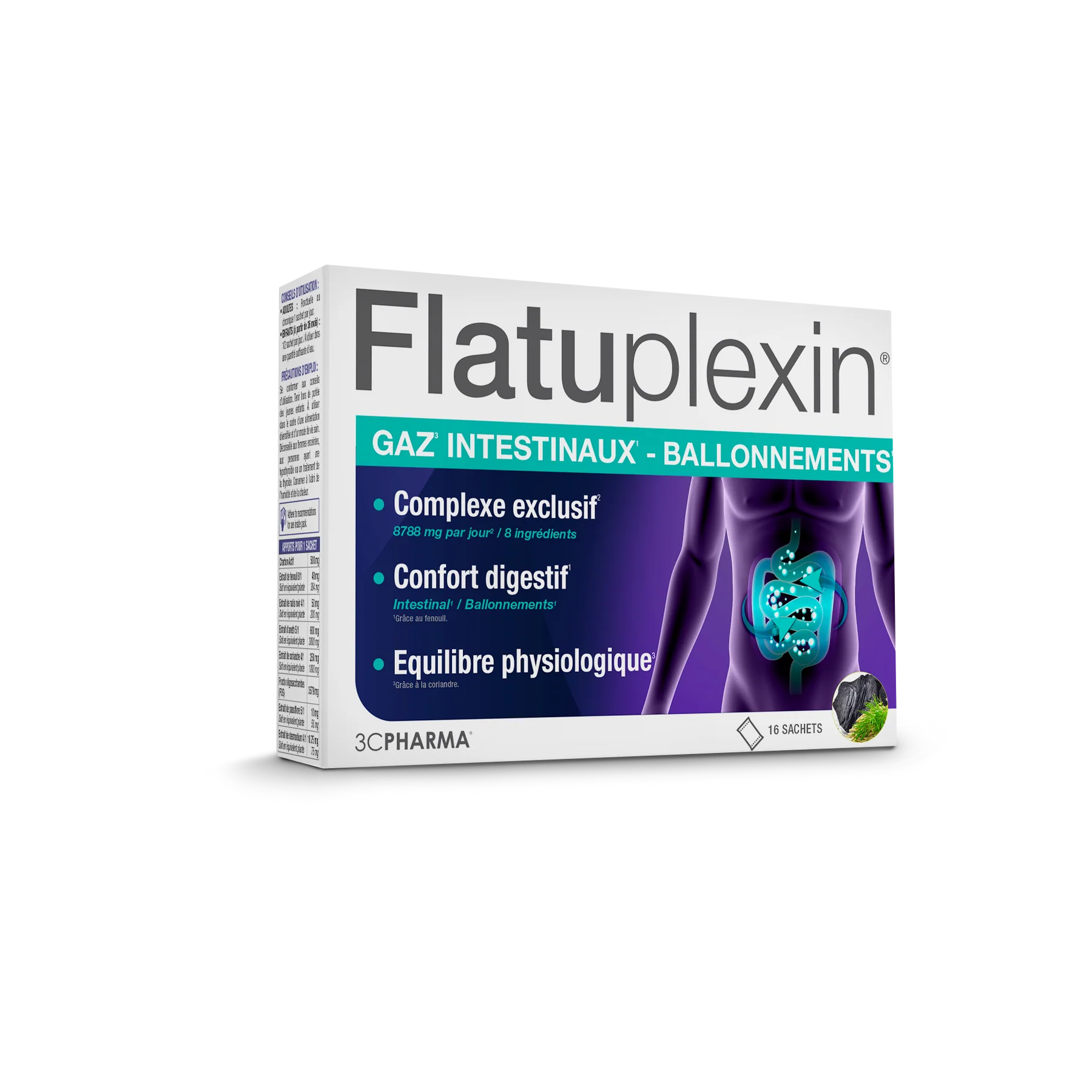 3C PHARMA FLATUPLEXIN su prebiotikais nuo 3 m. milt. 16 pakelių