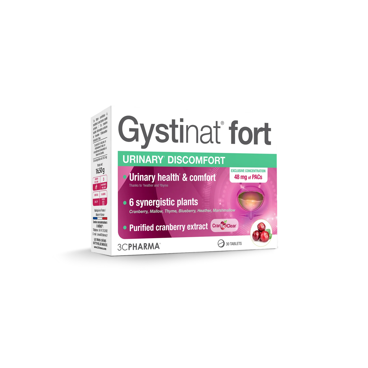 3C PHARMA GYSTINAT FORT šlapimo sistemos komfortui 30 tablečių