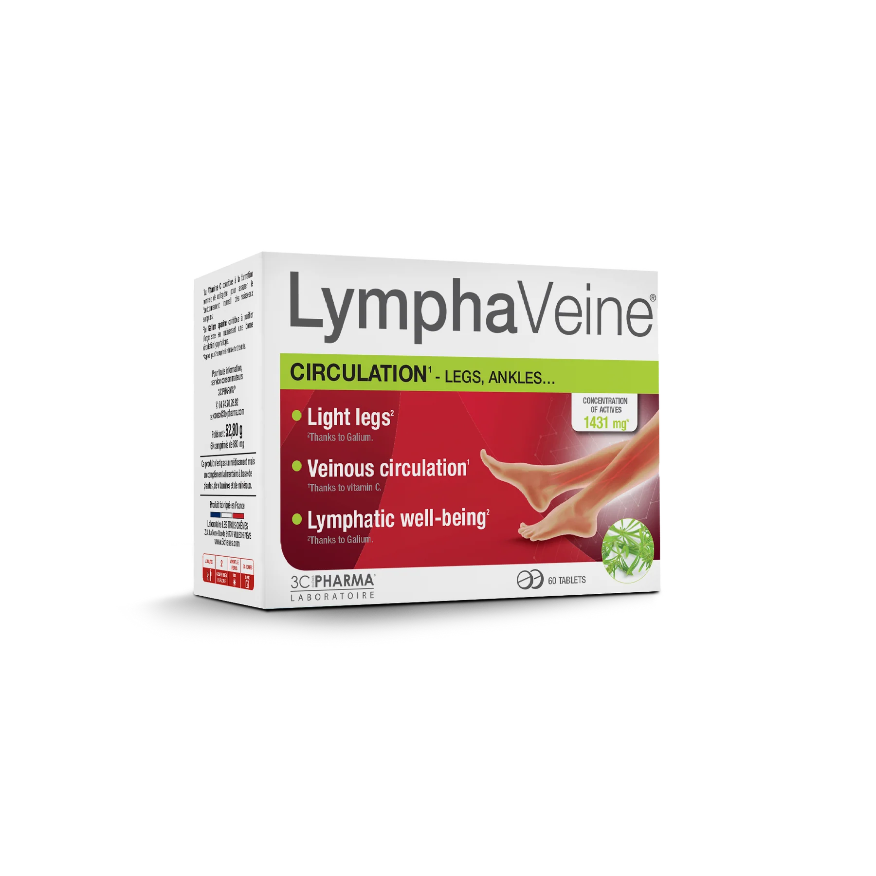 3C PHARMA LYMPHAVEINE veninei kraujotakai 60 tablečių