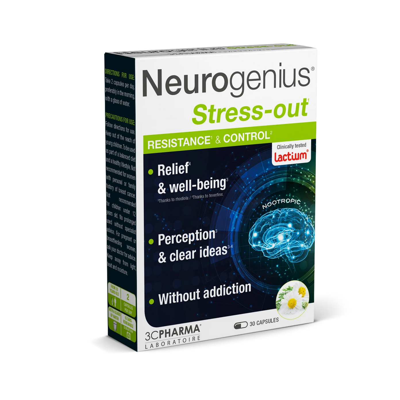 3C PHARMA NEUROGENIUS STRESS-OUT nuo 12 m. 30 kapsulių