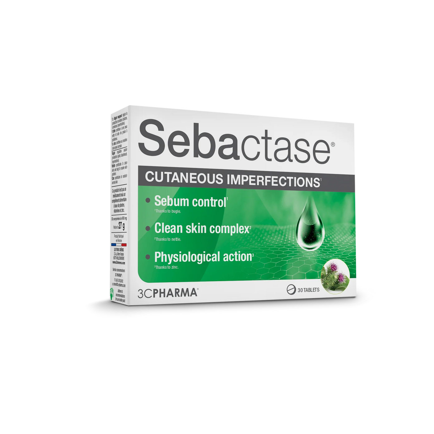 3C PHARMA SEBACTASE odai 30 tablečių
