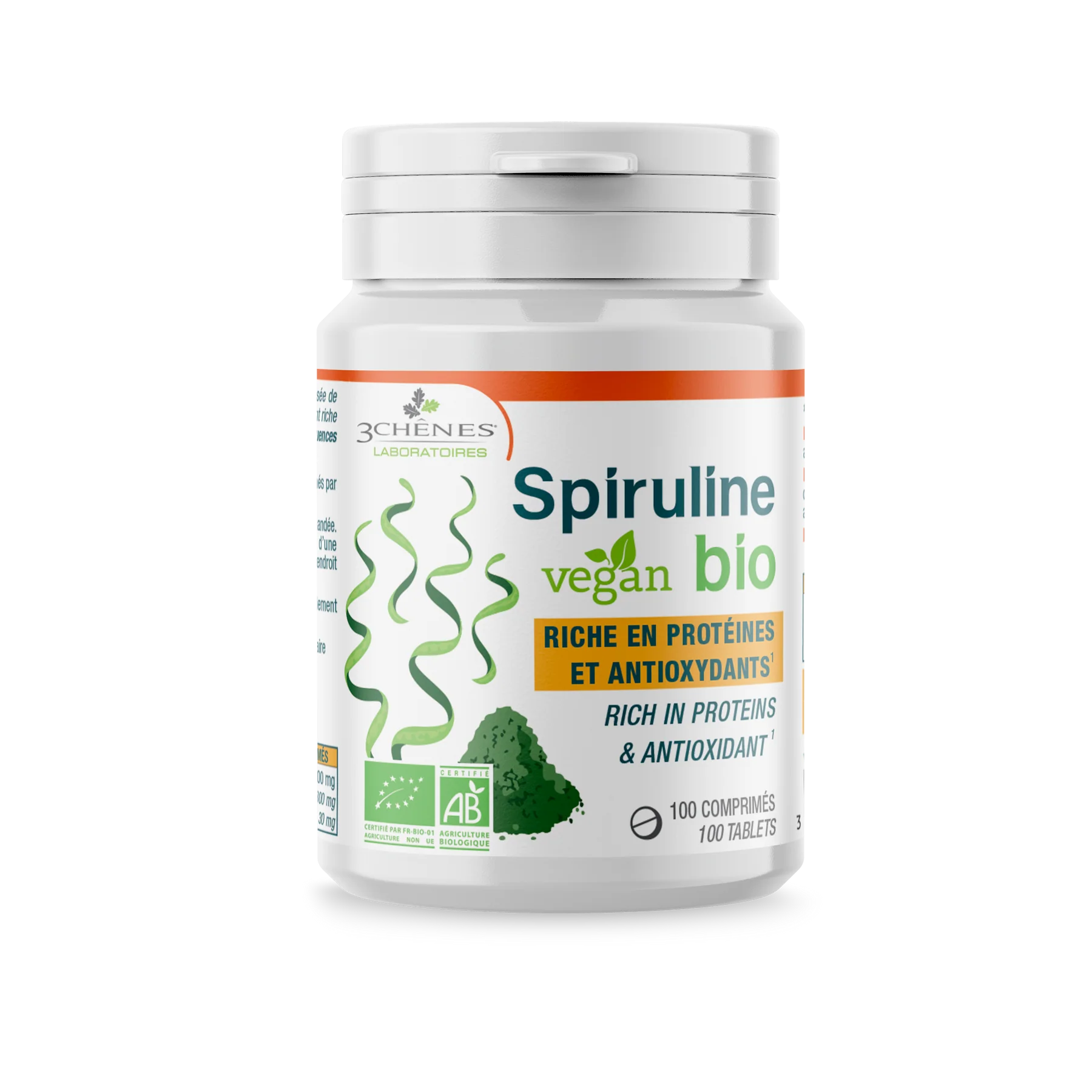 3C PHARMA SPIRULINA Vegan Bio 500mg ekologiška nuo 6 m. 100 tablečių