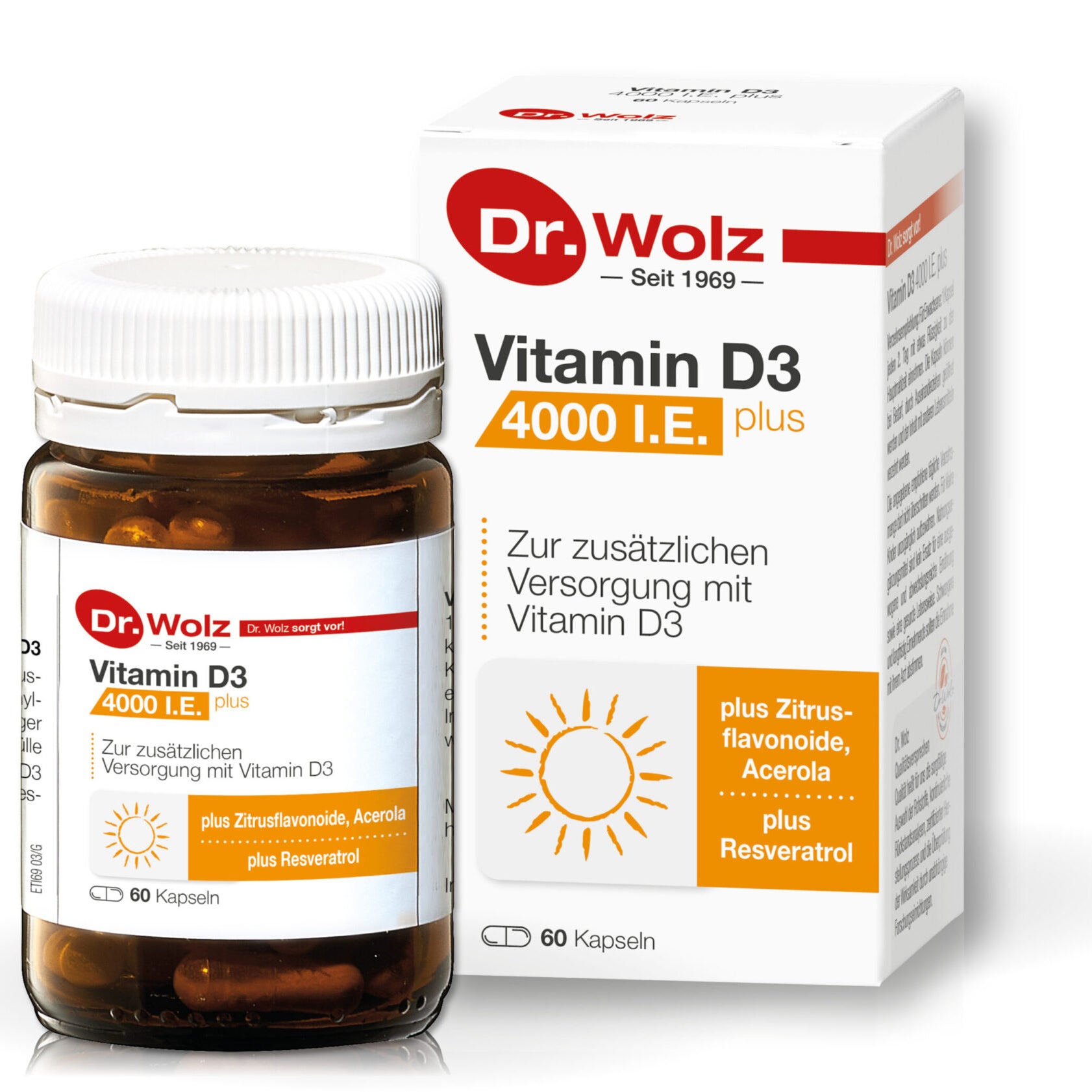 DR. WOLZ,  Vitamin D3 4000 I.E. plus, 60 kapsulių