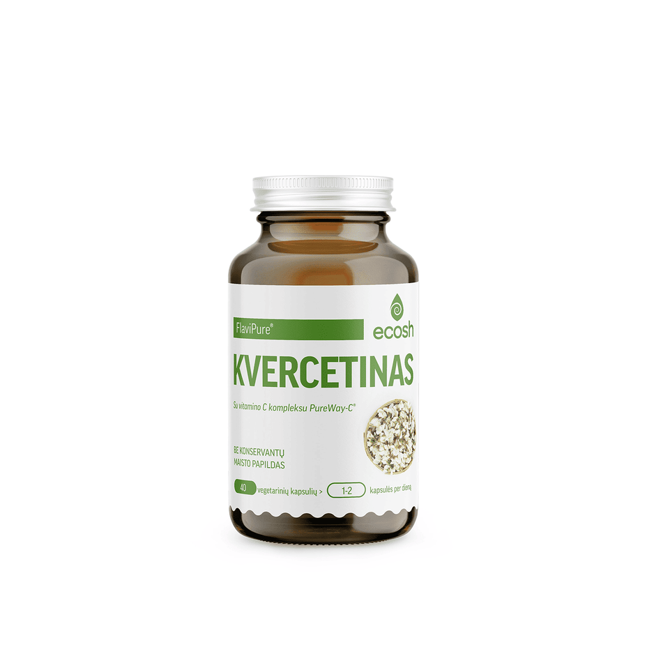 ECOSH Kvercetinas FlaviPure® su vitamino C kompleksu PureWay-C®, 40 kapsulių