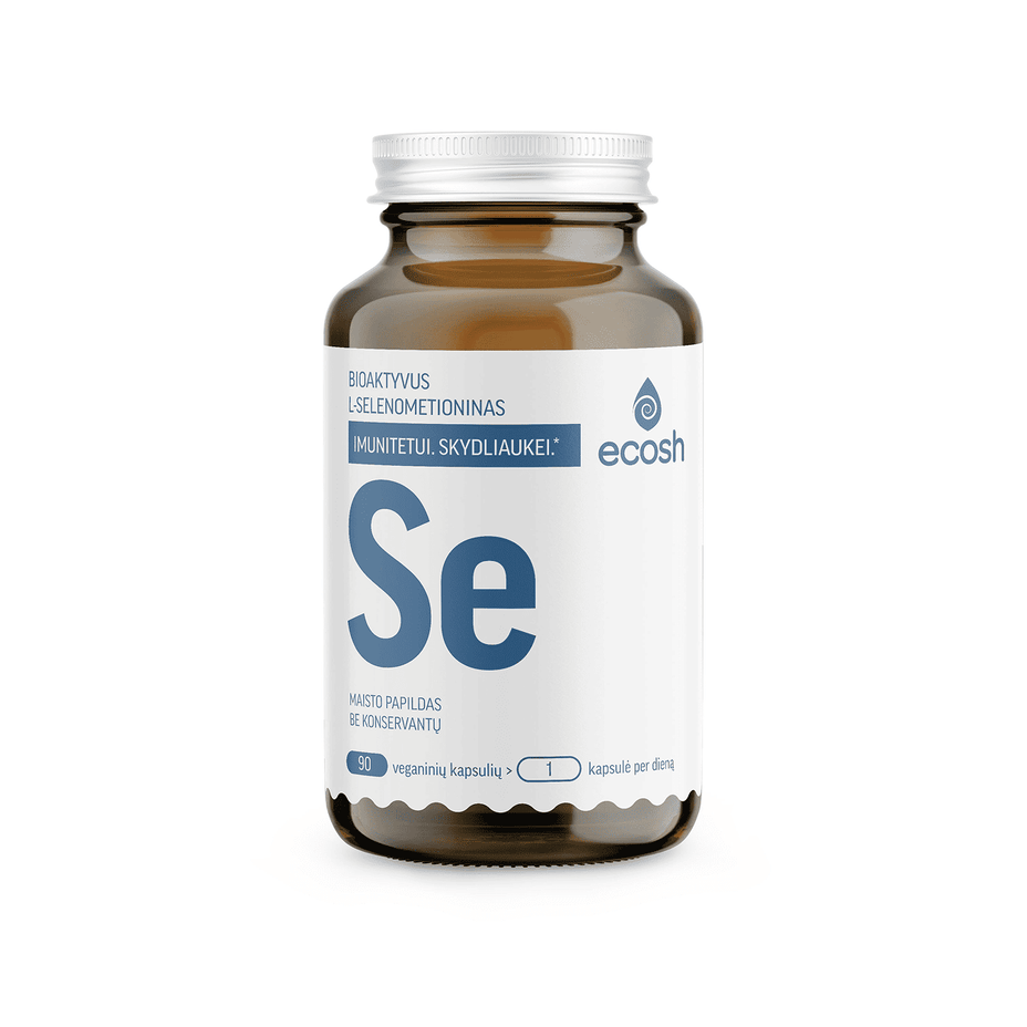ECOSH bioaktyvus Selenas, l-selenometioninas 150μg, 90 kapsulių