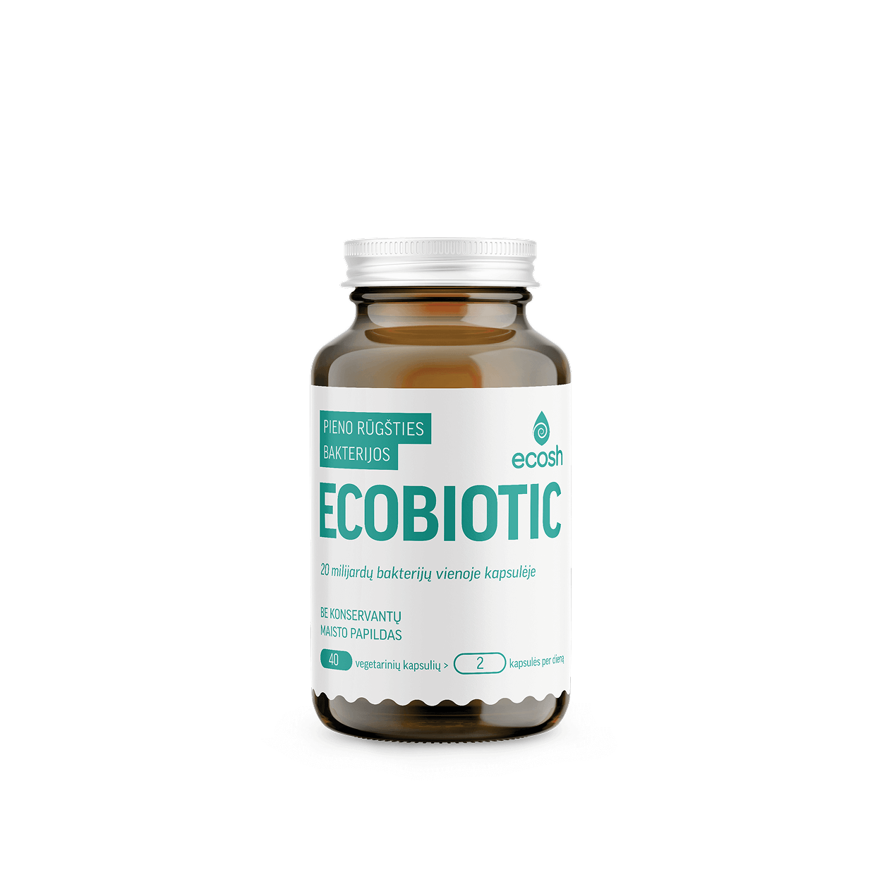 ECOSH Ecobiotic pieno rūgšties bakterijos, 40 kapsulių
