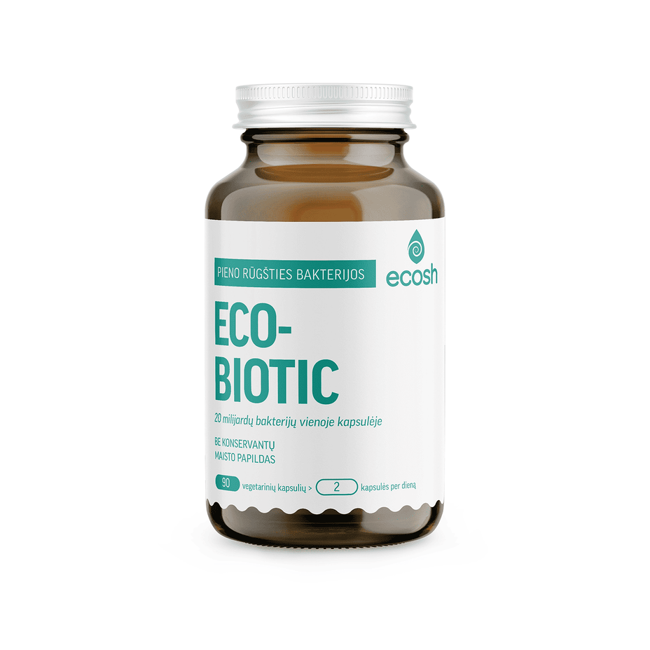 ECOSH Ecobiotic pieno rūgšties bakterijos, 90 kapsulių