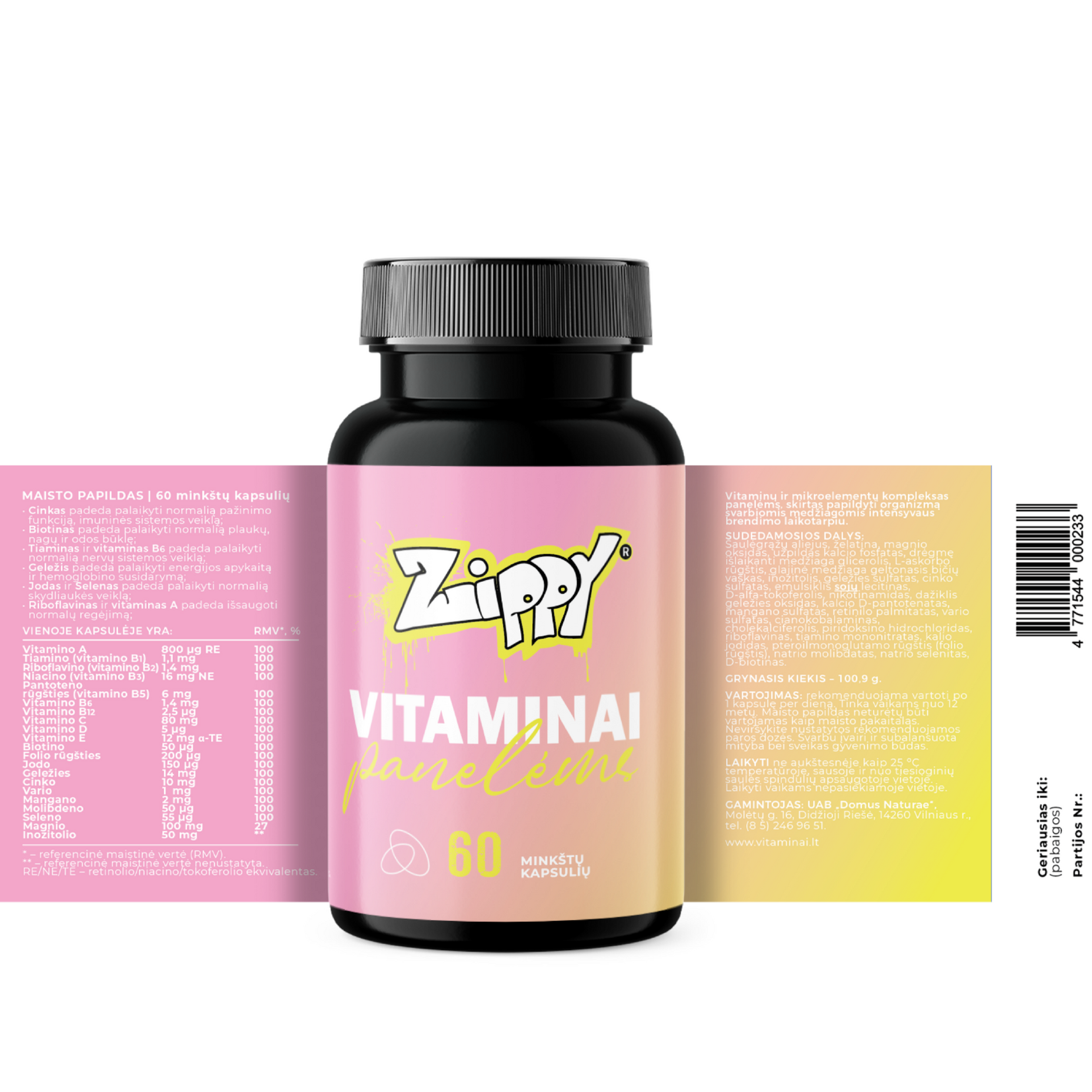 GAMTOS NAMAI, vitaminai panelėms ZIPPY, 60 kapsulių