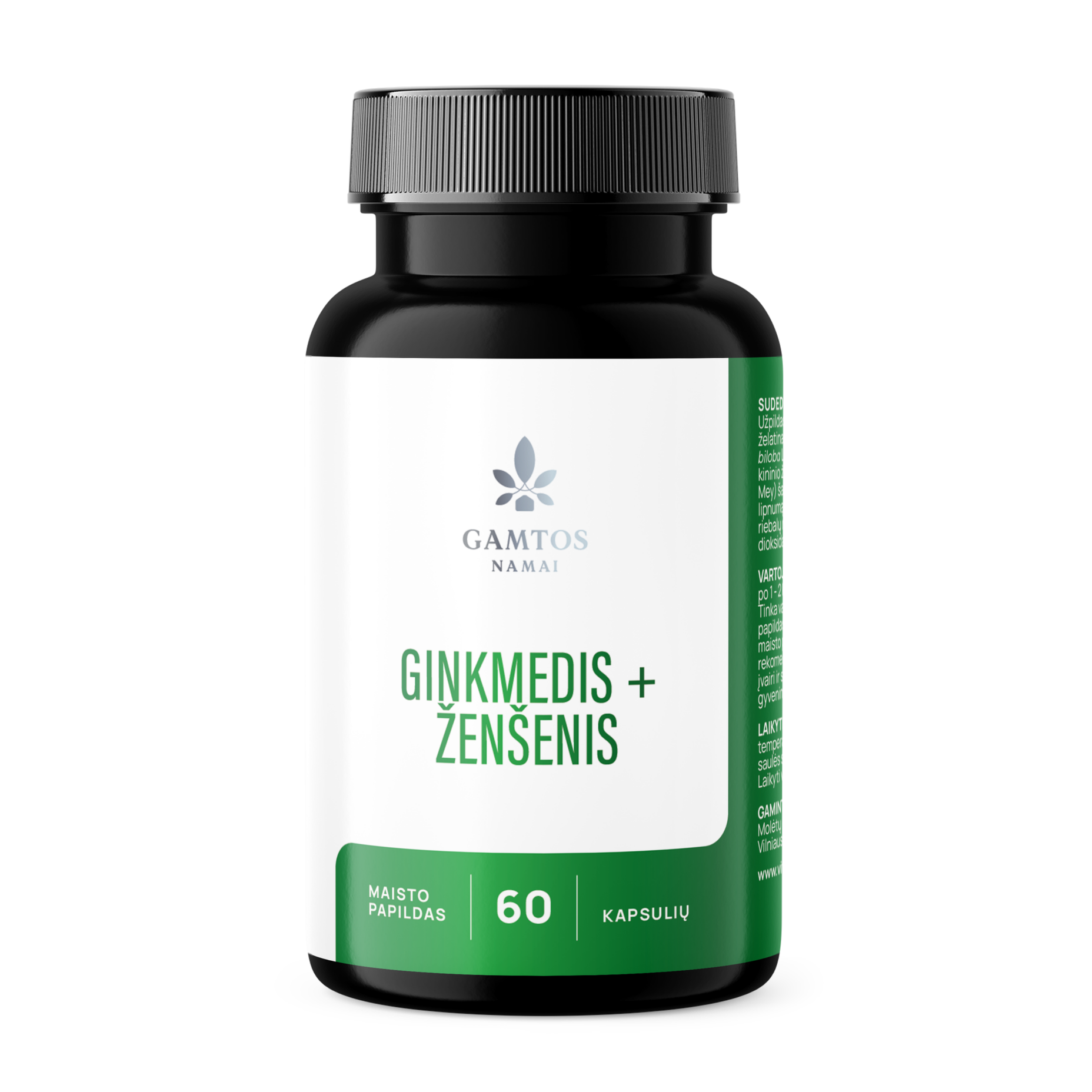 GAMTOS NAMAI, GINKMEDIS+ŽENŠENIS, 60 kapsulių