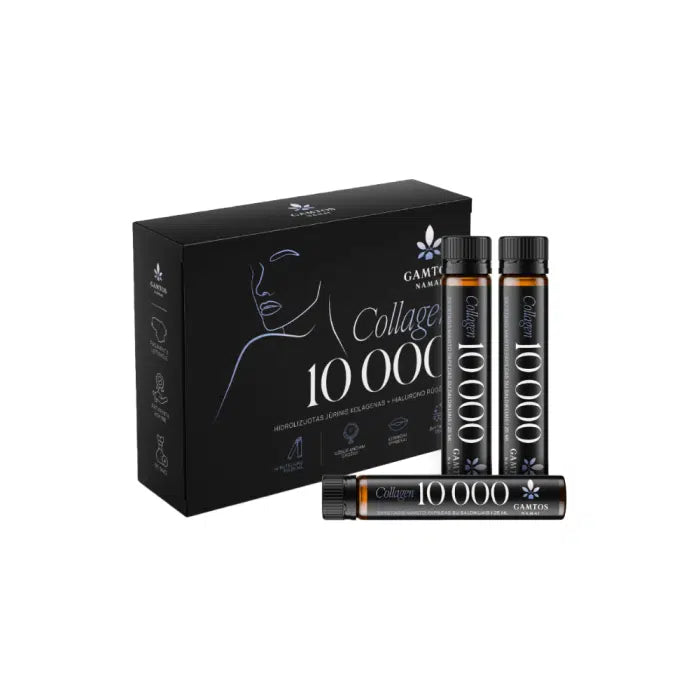 GAMTOS NAMAI, COLLAGEN 10 000+HIALIURONO RŪGŠTIS SHOTS, 25 ml x 14 VNT