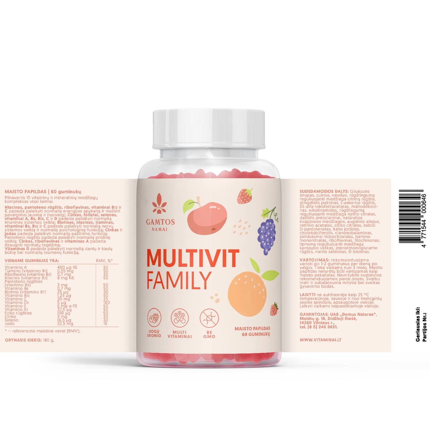 GAMTOS NAMAI, MULTIVIT FAMILY, 60 guminukų