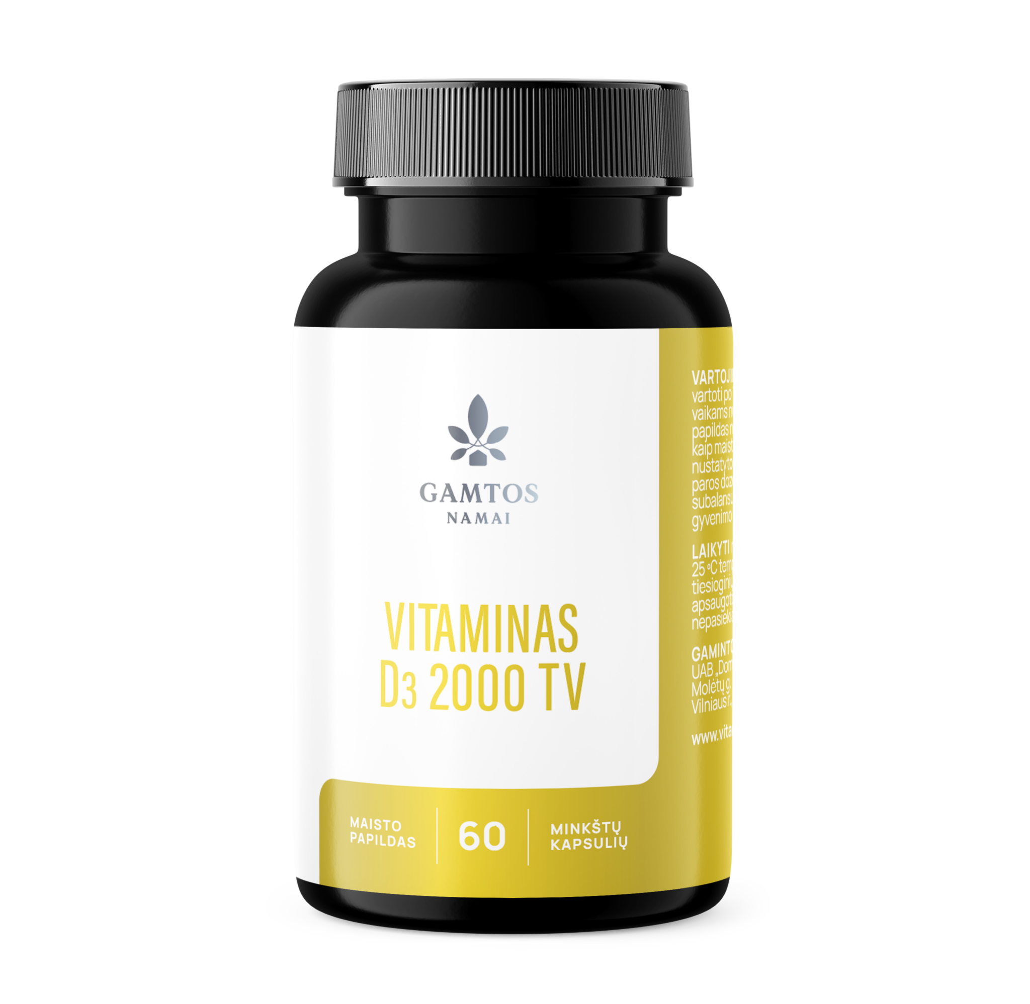 GAMTOS NAMAI, Vitaminas D3 2000, 60 minkštų kapsulių