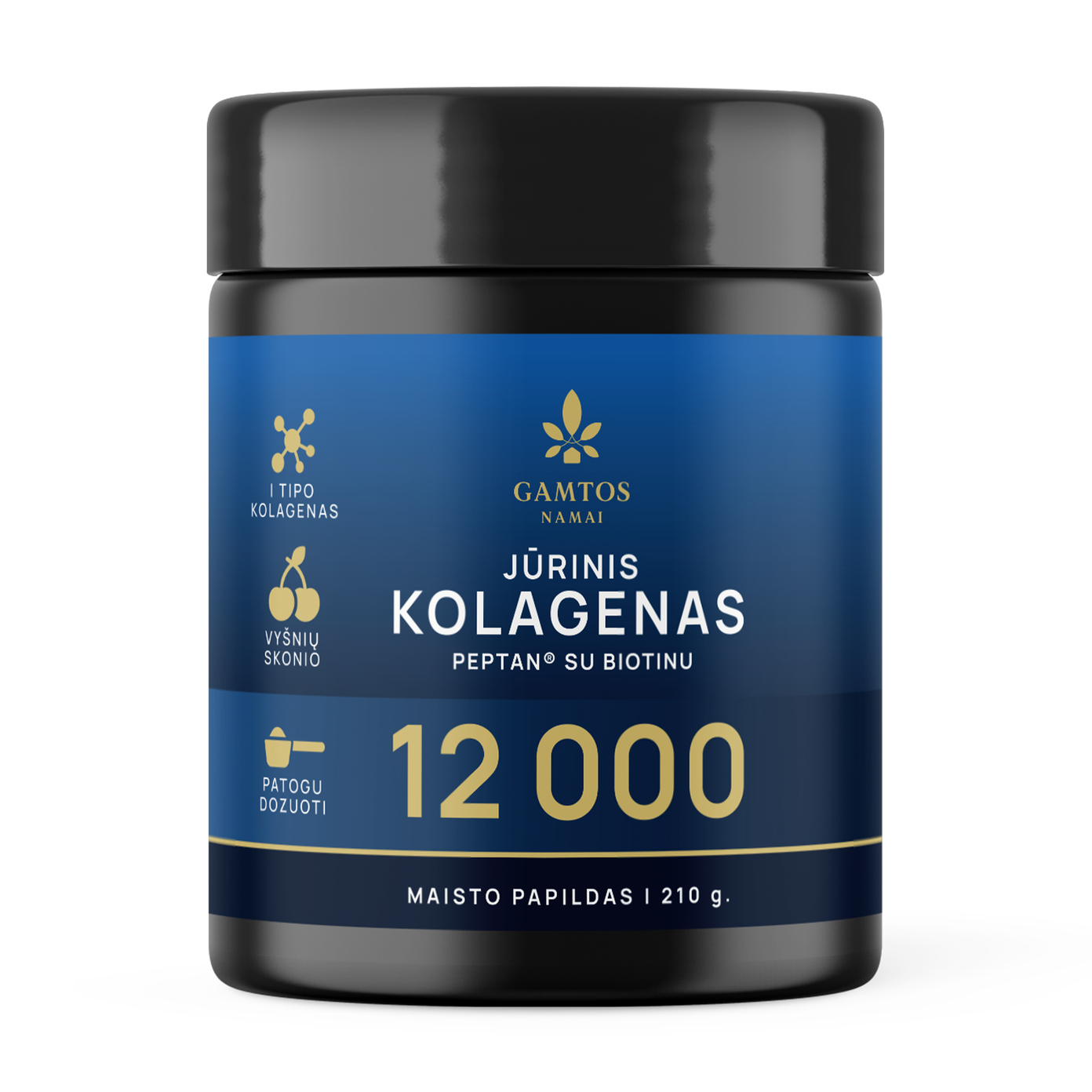 GAMTOS NAMAI, jūrinis kolagenas PEPTAN 12000, vyšnių skonio, 210 g