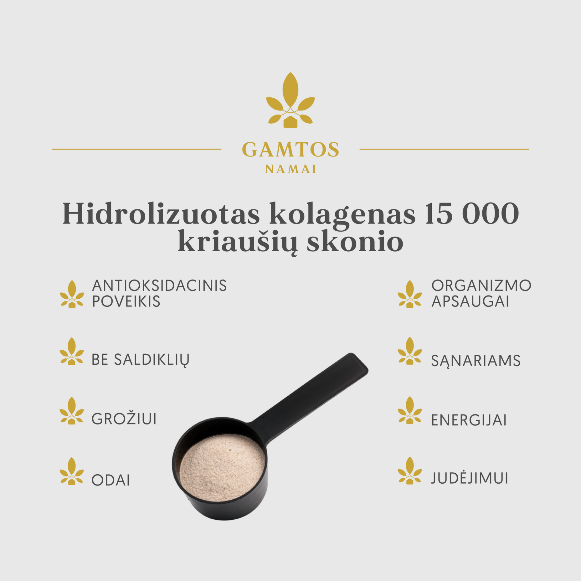 GAMTOS NAMAI, HIDROLIZUOTAS KOLAGENAS COLLinstant® 15 000 SU BIOTINU, 260 gr.