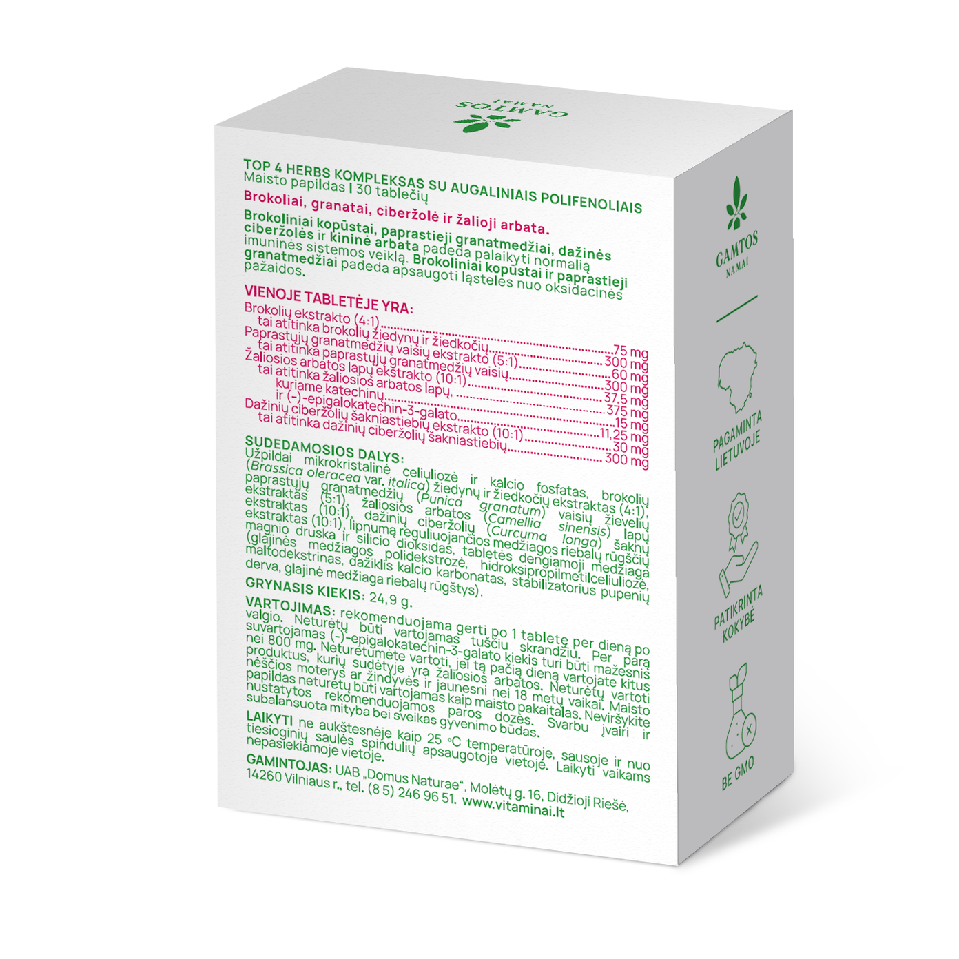 GAMTOS NAMAI, TOP 4 HERBS, 30 tablečių