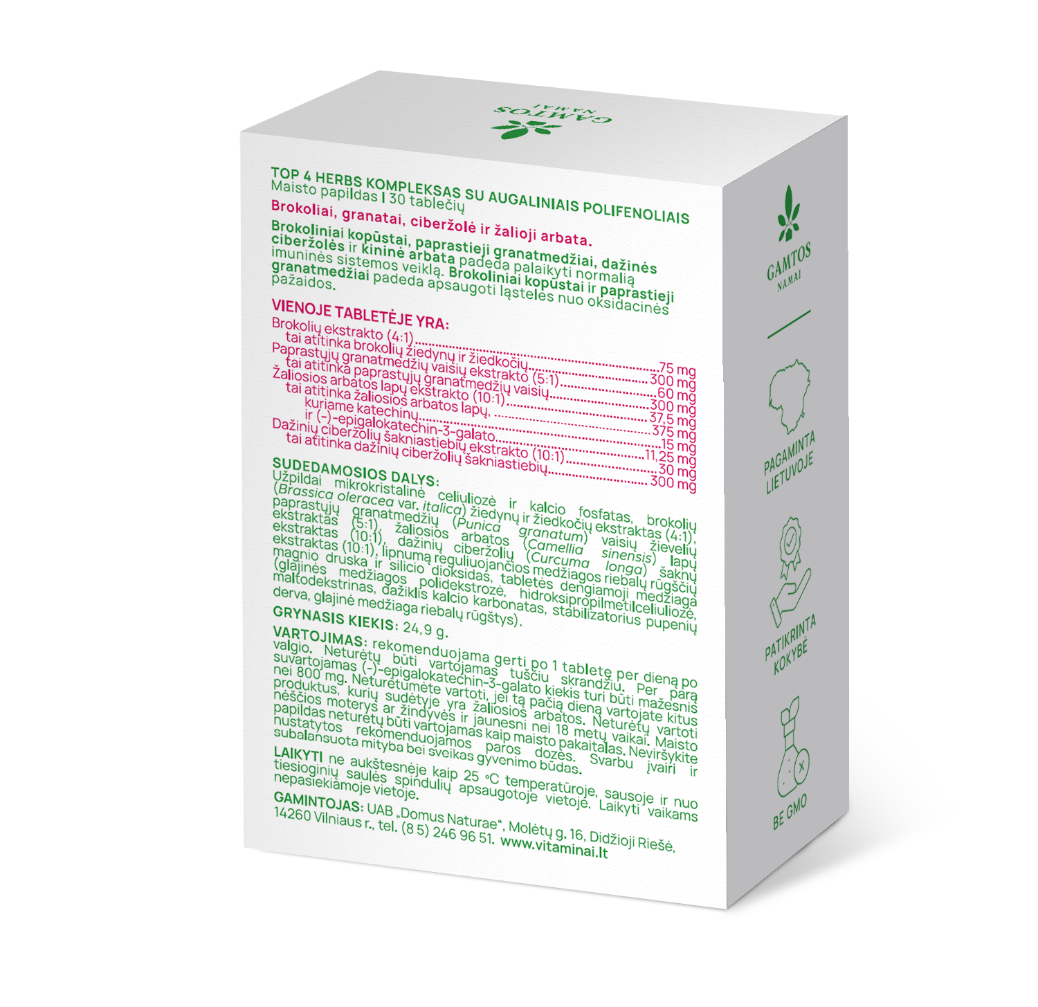 GAMTOS NAMAI, TOP 4 HERBS, 30 tablečių