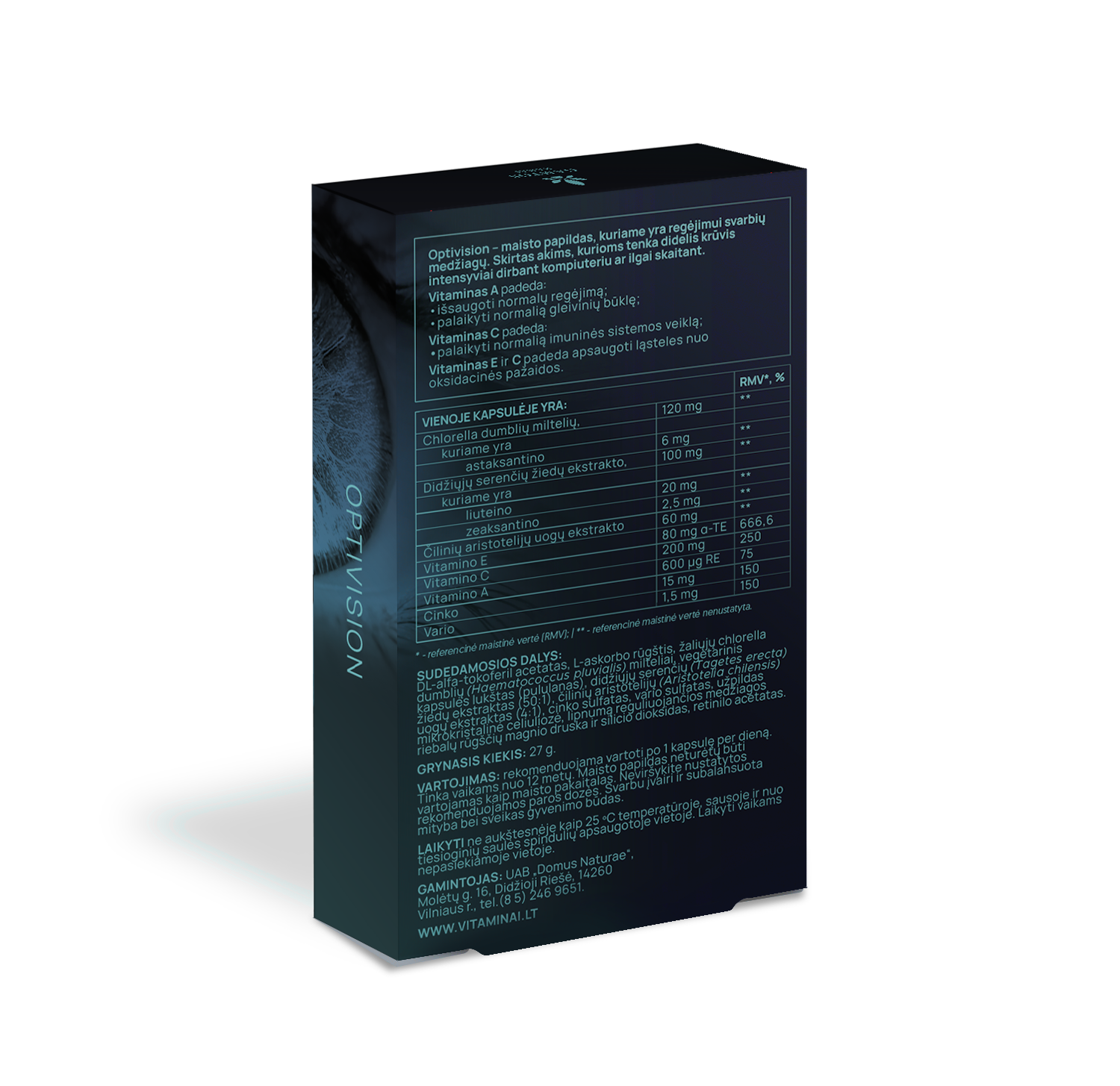 GAMTOS NAMAI, akims OPTIVISION PREMIUM, 30 kapsulių