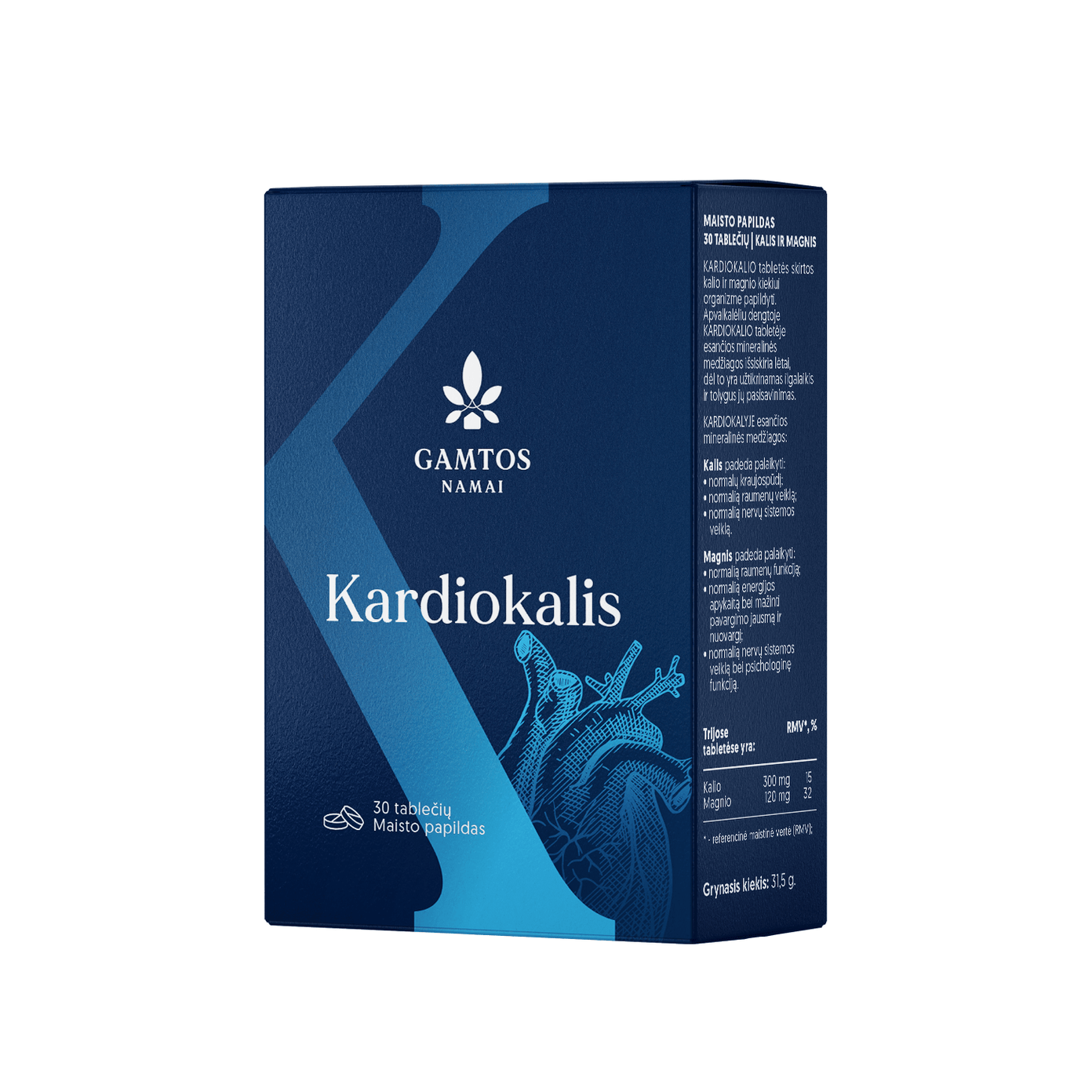 GAMTOS NAMAI, KARDIOKALIS, 30 tablečių
